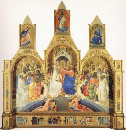 Lorenzo Monaco The Coronation of the Virgin with Saints and Angels The Annunciation and The Blessing Redeemer France oil painting art